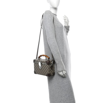 GUCCI GG Supreme Monogram Globe-Trotter Beauty Case Brown