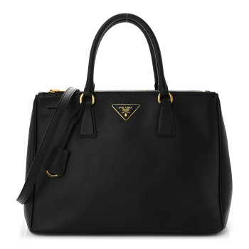 PRADA Saffiano Medium Galleria Double Zip Tote Black