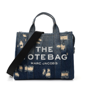 MARC JACOBS The Rip and Repair Denim Canvas Medium The Tote Bag Blue