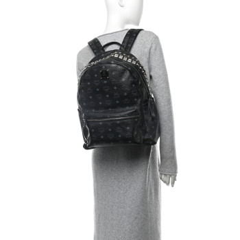 MCM Visetos Studded Medium Backpack Black