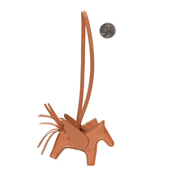 HERMES Milo Lambskin Swift Grigri Rodeo Pegase Horse Bag Charm PM Gold