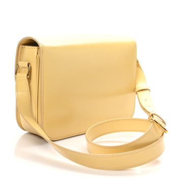 CELINE Shiny Calfskin Medium Triomphe Limestone