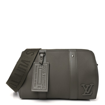 LOUIS VUITTON Grained Calfskin Aerogram City Keepall Gris