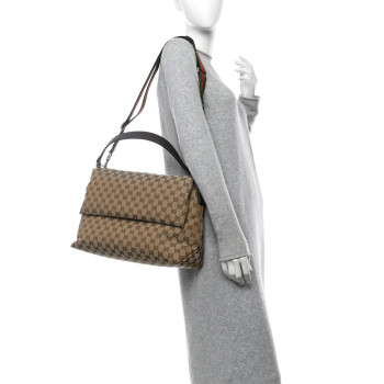 GUCCI GG Monogram Large Crossbody Bag Dark Brown