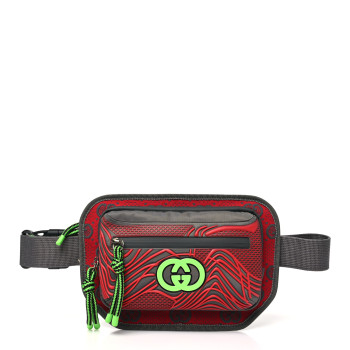 GUCCI Jersey GG Monogram All Over Sporty Belt Bag Red Multicolor