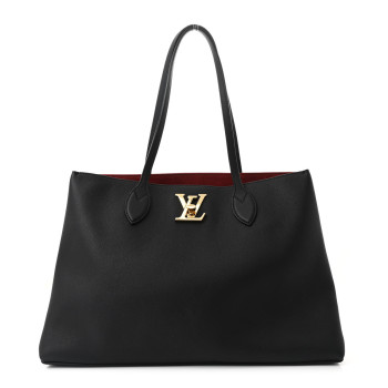 LOUIS VUITTON Grained Calfskin Lockme Shopper Black