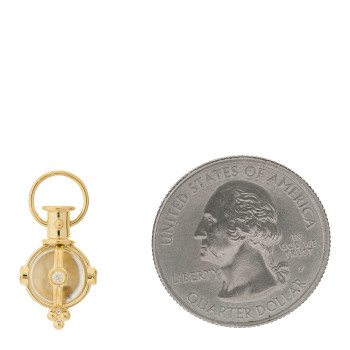 TEMPLE ST. CLAIR 18K Yellow Gold Diamond Rock Crystal XS Classic Round Amulet Pendant