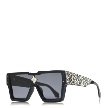 LOUIS VUITTON Acetate Swarovski Crystal Cyclone Sunglasses Z2433W Black