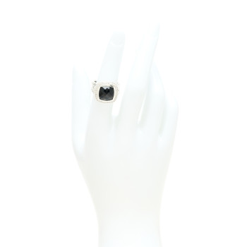 DAVID YURMAN Sterling Silver Diamond Black Onyx 11mm Albion Statement Ring 52 6