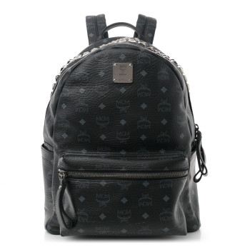 MCM Visetos Studded Medium Backpack Black