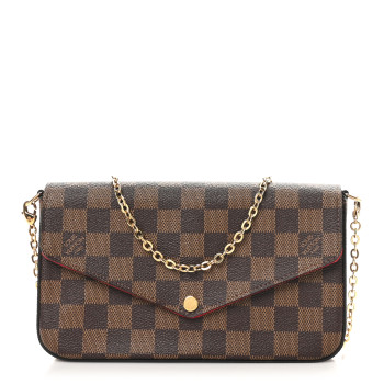 LOUIS VUITTON Damier Ebene Pochette Felicie Chain Wallet