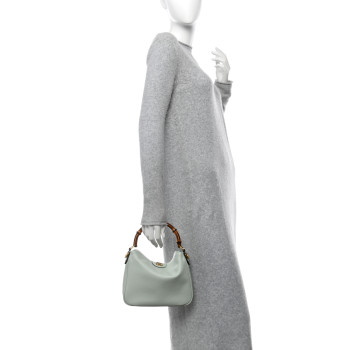 GUCCI Softy Wonka Textured Dollar Calfskin Small Diana Shoulder Bag Pale Green