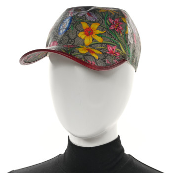 GUCCI GG Supreme Flora Claudia Baseball Hat 57 M  Red