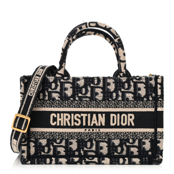 CHRISTIAN DIOR Oblique Mini Book Tote With Strap Blue Multicolor
