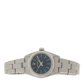 ROLEX Stainless Steel 24mm Oyster Perpetual Watch Blue 76080