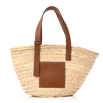 LOEWE Raffia Basket Tote Bag Natural Tan