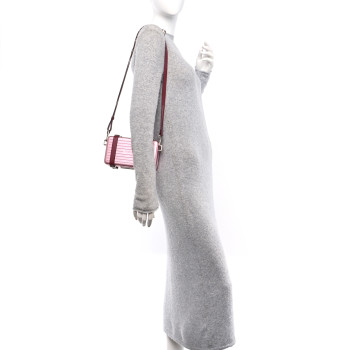 CHRISTIAN DIOR X RIMOWA Aluminum Personal Clutch On Strap Rose