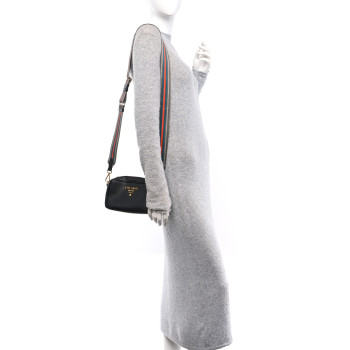 PRADA Vitello Daino Camera Crossbody Black
