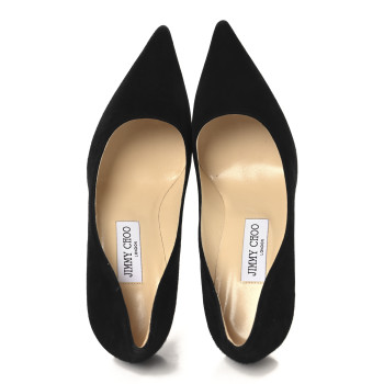 JIMMY CHOO Suede Abel Pumps 38.5 Black