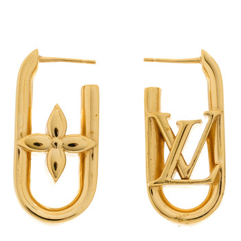 LOUIS VUITTON Metal My LV Chain Earrings Gold