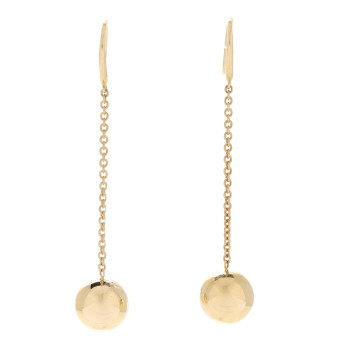 TIFFANY 18K Yellow Gold 10mm HardWear Ball Hook Drop Earrings