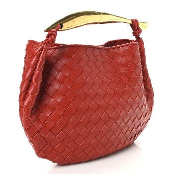 BOTTEGA VENETA Nappa Intrecciato Sardine Bag Red