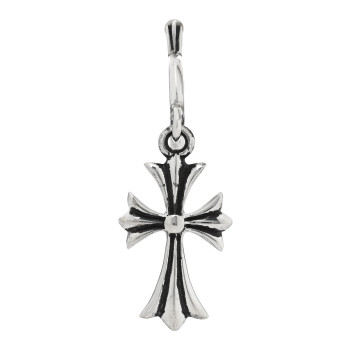 CHROME HEARTS Sterling Silver Tiny CH Cross Hoop Drop Single Earring