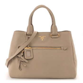 PRADA Vitello Daino Tote Sabbia