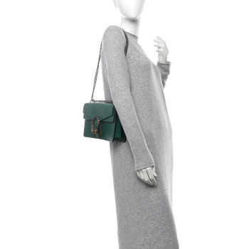 GUCCI Dollar Calfskin Crystal Small Dionysus Shoulder Bag Emerald