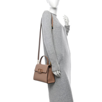 VALENTINO GARAVANI Grainy Calfskin Small VSling Top Handle Bag Poudre