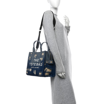 MARC JACOBS The Rip and Repair Denim Canvas Medium The Tote Bag Blue