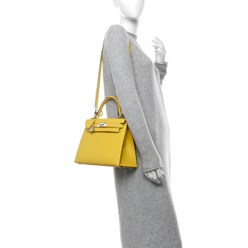 HERMES Epsom Kelly Sellier 28 Jaune De Naples