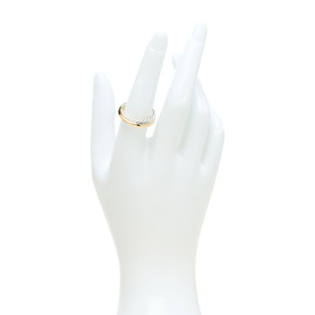 DAVID YURMAN Sterling Silver 18K Yellow Gold Narrow Crossover Ring 54 7