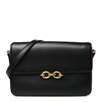 SAINT LAURENT Smooth Calfskin Le Maillon Satchel Black