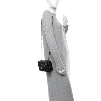 CHANEL Lambskin Quilted Coco Click Bag Black