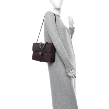 CHANEL Lizard Lambskin Quilted Large Perfect Edge Flap Burgundy