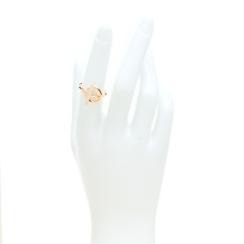 HERMES 18K Rose Gold Diamond PM Echappee Ring 51 5.75