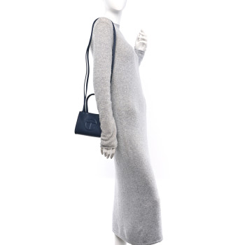 TELFAR Vegan Leather Small Shopping Bag Navy