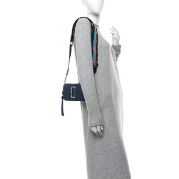 MARC JACOBS Saffiano Small Snapshot Camera Bag Blue Sea