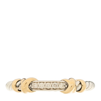 DAVID YURMAN Sterling Silver 18K Yellow Gold Diamond Petite Helena Wrap Ring 53 6.25