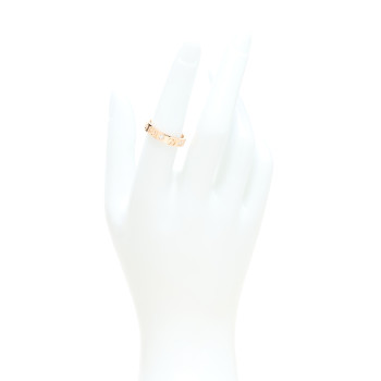 GUCCI 18K Rose Gold Diamond Icon Band Ring 53 6.5