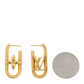 LOUIS VUITTON Metal My LV Chain Earrings Gold