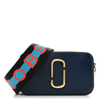 MARC JACOBS Saffiano Small Snapshot Camera Bag Blue Sea