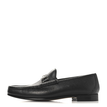 GUCCI Road Calfskin Mens Horsebit Loafers 8.5 Black