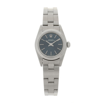 ROLEX Stainless Steel 24mm Oyster Perpetual Watch Blue 76080