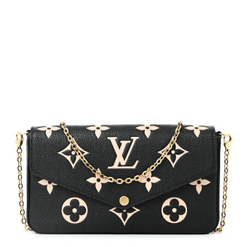 LOUIS VUITTON Empreinte Monogram Giant Felicie Pochette Black Beige