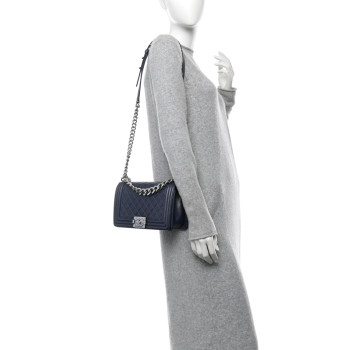 CHANEL Lambskin Quilted Gradient Crystal Medium Boy Flap Blue