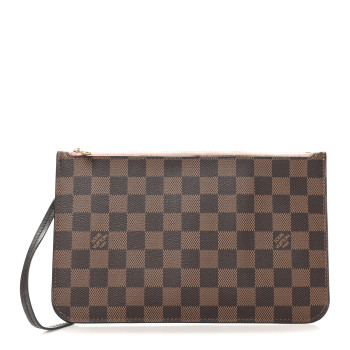 LOUIS VUITTON Damier Ebene Neverfull MM GM Pochette Rose Ballerine