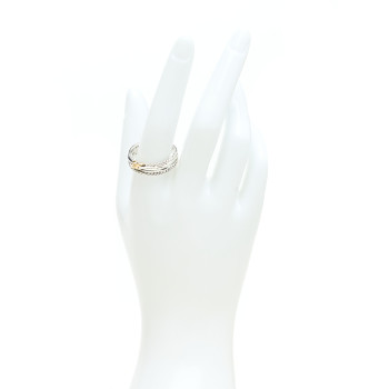 DAVID YURMAN Sterling Silver 18K Yellow Gold 6mm X Crossover Ring 62 10