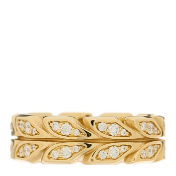 TIFFANY 18K Yellow Gold Diamond Victoria Vine Band Ring 52 6